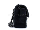 Chanel Crystal CC Embellished Rectangular Mini Flap Bag Dark Navy Velvet RHW