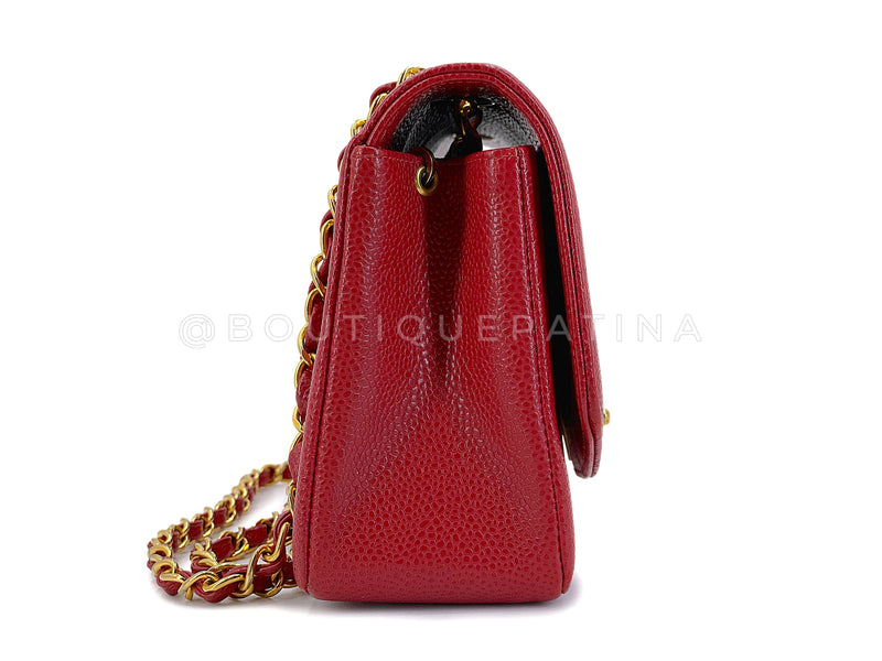 Chanel Vintage Red Caviar Small Diana Flap Bag 24k GHW