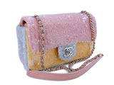 Chanel Pastel Rainbow Sequin Waterfall Rectangular Mini Flap Bag SHW