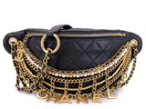 Chanel 19A Black All About Chains Pearl Fanny Pack Bag GHW 1LP