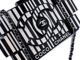 Chanel Lego Minaudière Barcode Striped Clutch Bag 2014 Supermarket Plexiglass YD0