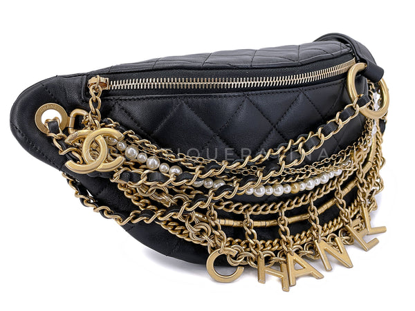Limited Chanel 19A All About Chains Waist Bag Fanny Pack Black – Boutique  Patina