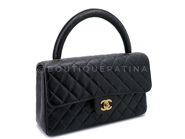 Chanel Vintage Black Caviar Chevron Jumbo Flap Bag – Boutique Patina