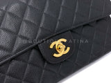 Chanel 1997 Vintage Black Caviar Kelly Flap Parent Bag 24k GHW
