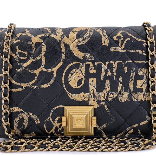 Chanel 19A Egypt Raised Pyramid Graffiti WOC Wallet on Chain Bag
