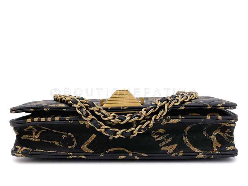 Chanel 19A Egypt Raised Pyramid Graffiti WOC Wallet on Chain Bag Paris-New York UT1