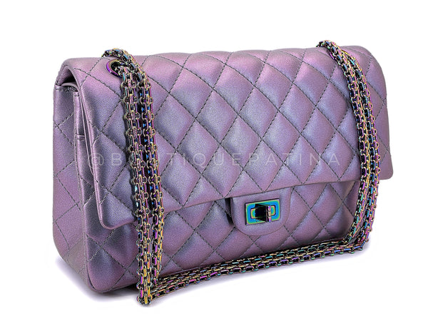 Chanel Violet Mermaid Iridescent 2.55 Reissue Classic Double Flap Bag 226 Medium