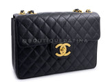 Chanel 1994 Vintage Black Caviar Jumbo Classic Flap Bag 24k GHW THW