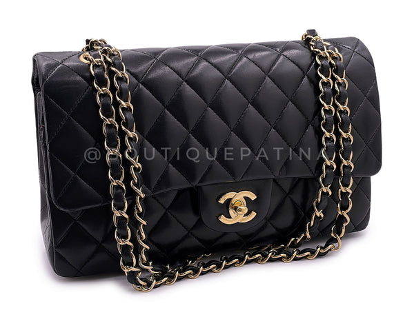 Pristine Chanel 2008 Vintage Black Medium Classic Double Flap Bag 24k GHW Lambskin