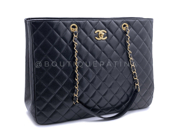 CHANEL Black Calfskin Leather Quilted XL Tote Bag - The Purse Ladies