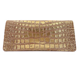 Chanel 19A Paris-New York Egypt Scarab Gold Crocodile Print Clutch Bag TI9