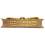 Chanel 19A Paris-New York Egypt Scarab Gold Crocodile Print Clutch Bag TI9