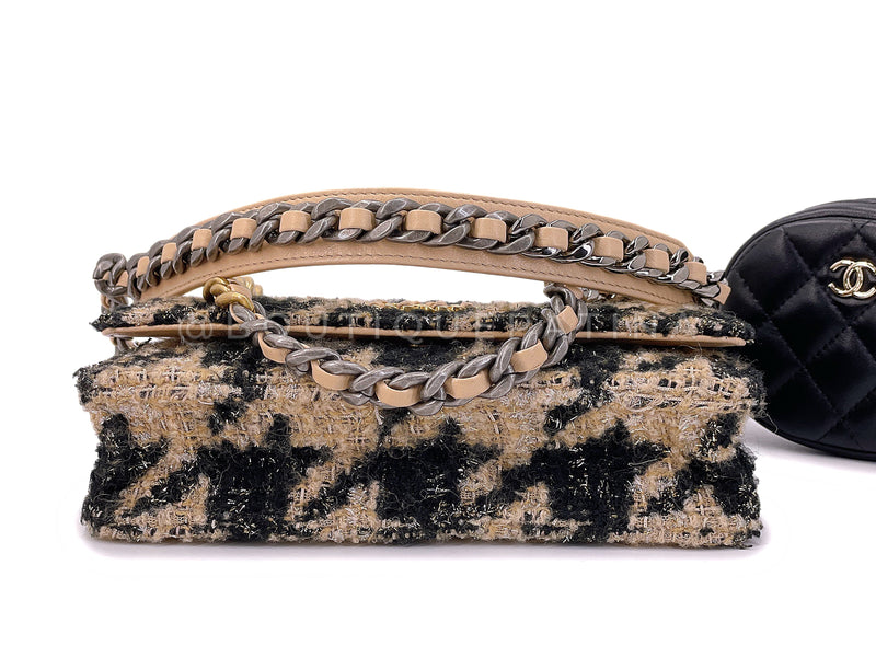 Chanel 19 19K Beige-Black Houndstooth Wallet on Chain WOC Bag Set –  Boutique Patina