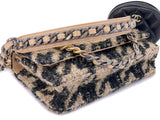 Chanel 19 19K Beige-Black Houndstooth Wallet on Chain WOC Bag Set