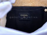 Rare Chanel 2019 Shearling Mania Crumpled Calfskin O Case Clutch Bag