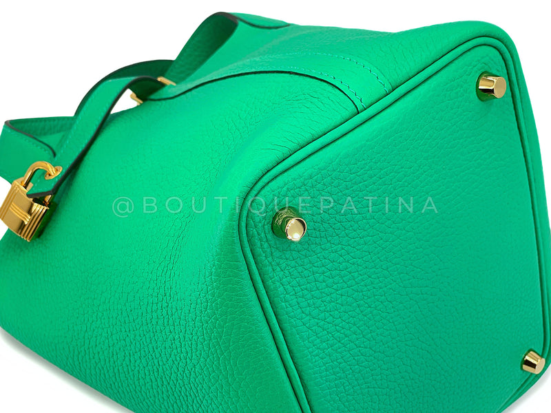 Hermes Green Picotin Lock 18 PM Bambou Bamboo Bag 24k GHW Gold