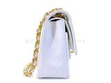 Chanel Vintage White Caviar Medium Classic Double Flap Bag 24k GHW 4RF