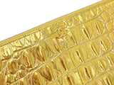 Chanel 19A Egypt Paris-New York Crocodile Print Gold Clutch Bag O Case Large OJJ