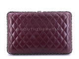 Chanel 2012 Bordeaux Burgundy Oversizsed Hard Quilted Chain Around Clutch Bag RHW