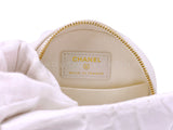 Chanel 2019 White Shearling Chevron Fur Mini Round Drum Bag GHW