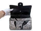 Chanel 2015 Graffiti Newspaper Medium Classic Double Flap Bag So Black