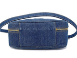 Chanel 1997 Vintage Blue Denim "Lunch Box" Vanity Timeless Logo Bag