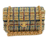 Chanel 19A Egypt Gold Threaded Multicolor Tweed Mini Flap Bag GHW Paris-New York HJ0