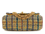 Chanel 19A Egypt Gold Threaded Multicolor Tweed Mini Flap Bag GHW Paris-New York HJ0