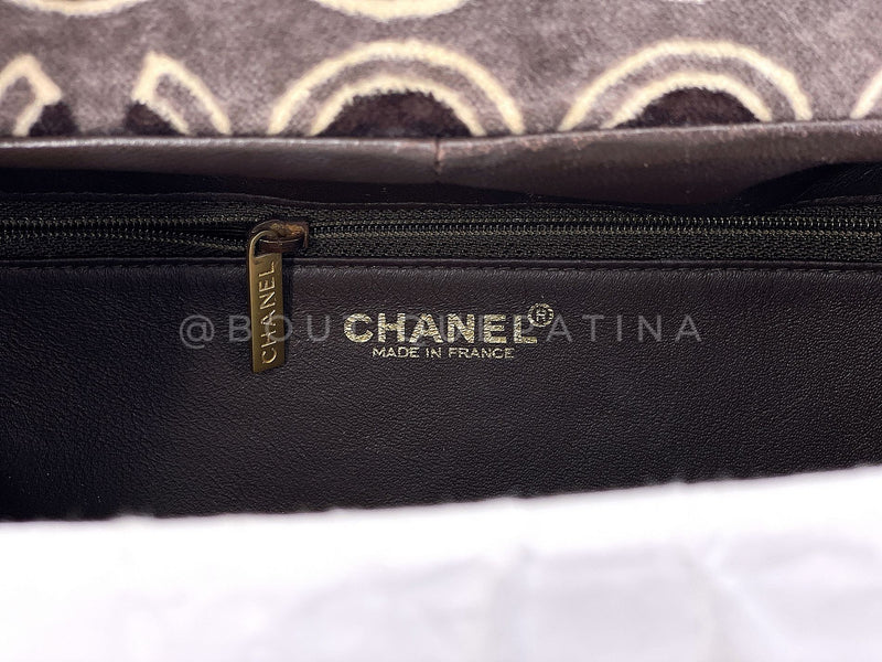 Rare Chanel 2002 Vintage Velvet Retro Top Handle Bag 24 GHW