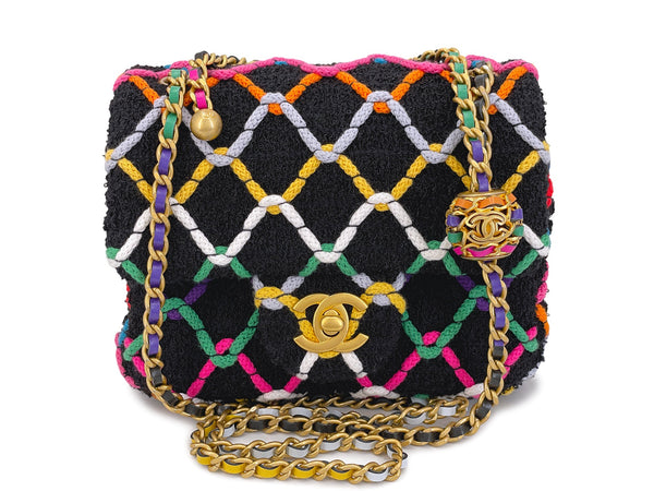 Chanel Rainbow Roped Square Mini Pearl Crush Flap Bag 2022 Z0G