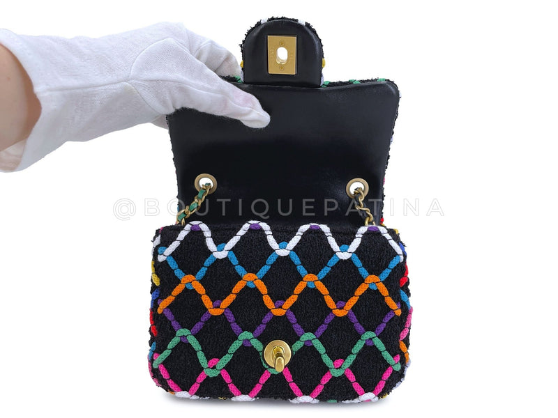 Chanel Rainbow Roped Square Mini Pearl Crush Flap Bag 2022 Z0G