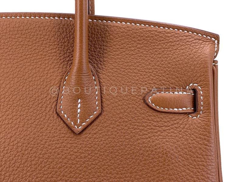 Hermès Gold Togo Beige Brown Birkin 25 Tote Bag Palladium PHW PPK