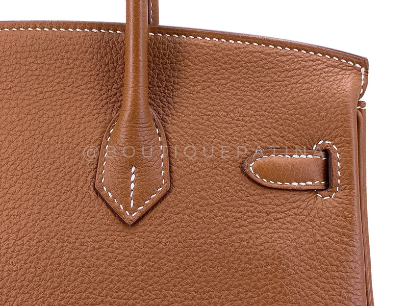 Hermes Birkin Handbag Gold Togo with Palladium Hardware 25