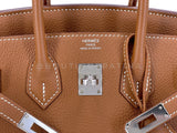 Hermes Birkin Handbag Gold Togo with Palladium Hardware 25
