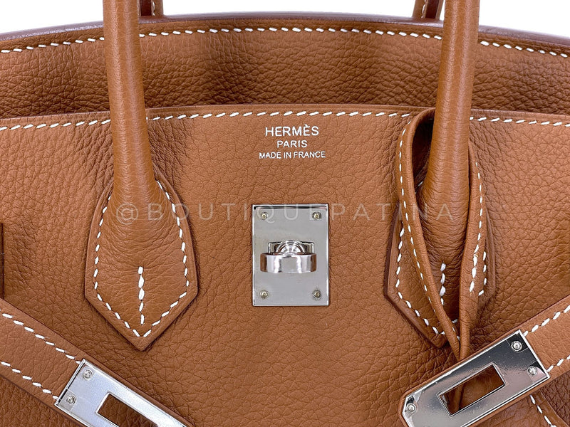 Hermès Gold Togo Beige Brown Birkin 25 Tote Bag Palladium PHW PPK