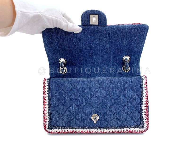 Chanel Denim Medium Classic Flap Bag Framed SHW 2018 MVJ