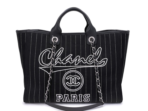 Rare Chanel Baseball Jersey Deauville Tote Bag