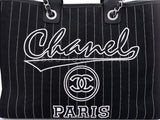 Rare Chanel Baseball Jersey Deauville Tote Bag