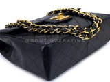 Chanel 1996 Vintage Black Jumbo Classic Flap Bag 24k GHW Lambskin  3QC