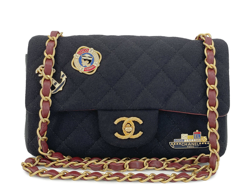 Chanel Charms Mini Flap Bag Paris-Hamburg 2018 Black Navy GHW