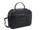 Chanel Black Luxe Vanity Case Bag Coco Curve GHW 36V