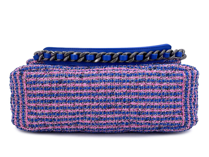 Chanel 19 Bag Violet/Blue/Pink Tweed Small-Medium Flap