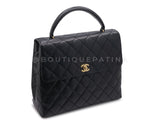 Chanel Vintage Caviar Kelly Bag Black 2002 24k GHW KET