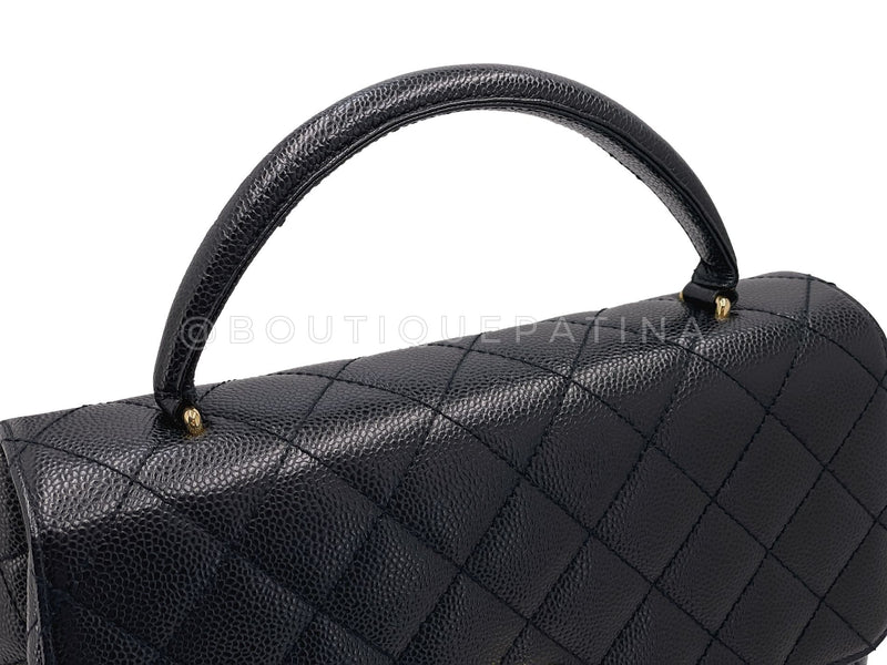 Chanel Vintage Caviar Kelly Bag Black 2002 24k GHW KET