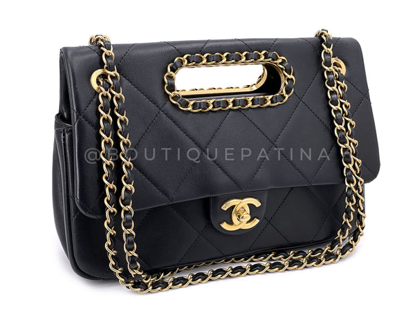 Chanel Black Chain Handle A Real Catch Flap Bag GHW
