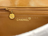 Chanel Vintage Tortoise Classic Flap Beige Caramel Lambskin 1996 Bag 24D