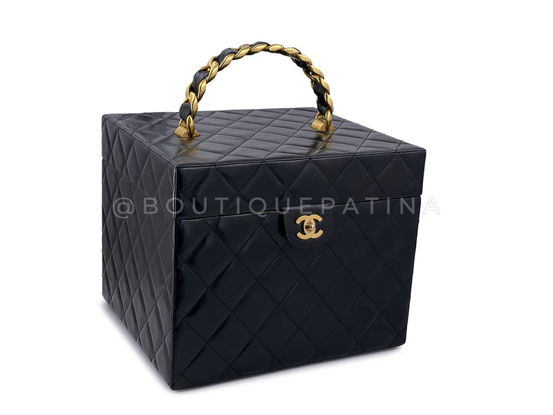 Chanel Vintage Box Vanity XL Quilted Bag Case 24k GHW 1994 PZ8