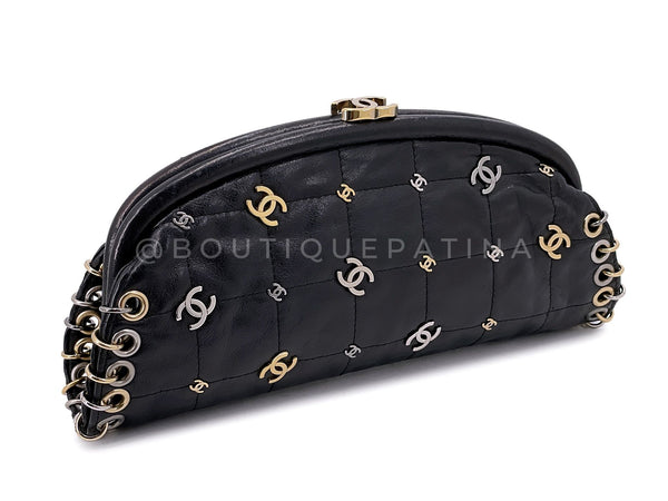 Chanel CC Punk Clutch Vintage 2007 Timeless Bag Studded Pierced Rare