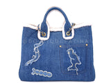 Chanel Denim Shearling Tote Bag Egyptian Paris-NY Convertible 19A GHW J7T