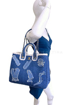 Chanel Denim Shearling Tote Bag Egyptian Paris-NY Convertible 19A GHW J7T